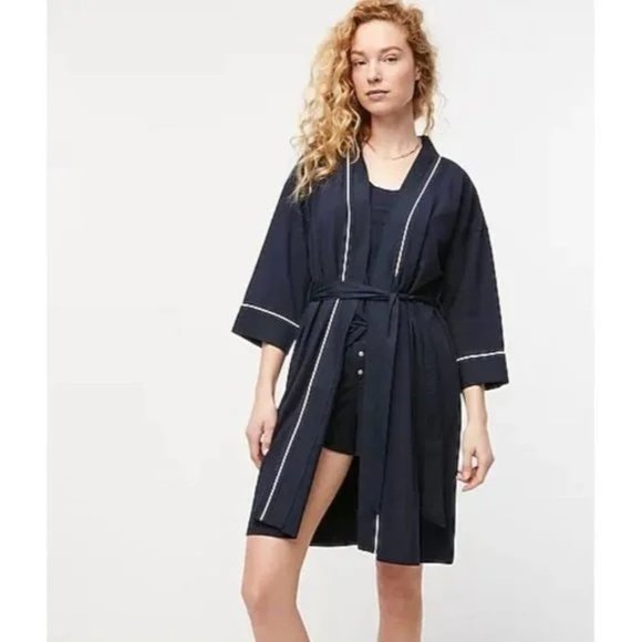 J Crew Other - J Crew Dreamy Cotton Robe Navy